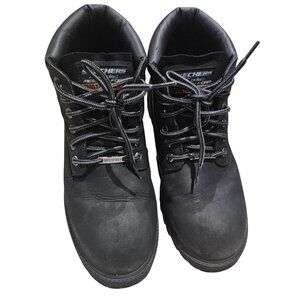 Skechers Mens Memory Foam Waterproof Boots Black Size 12